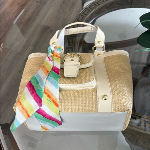 🤍🤍VINTAGE COACH LEGACY NATURAL WOVEN STRAW TOTE 65TH ANNIVERSARY TOTE BAG!🤍🤍 - Picture 5 of 12